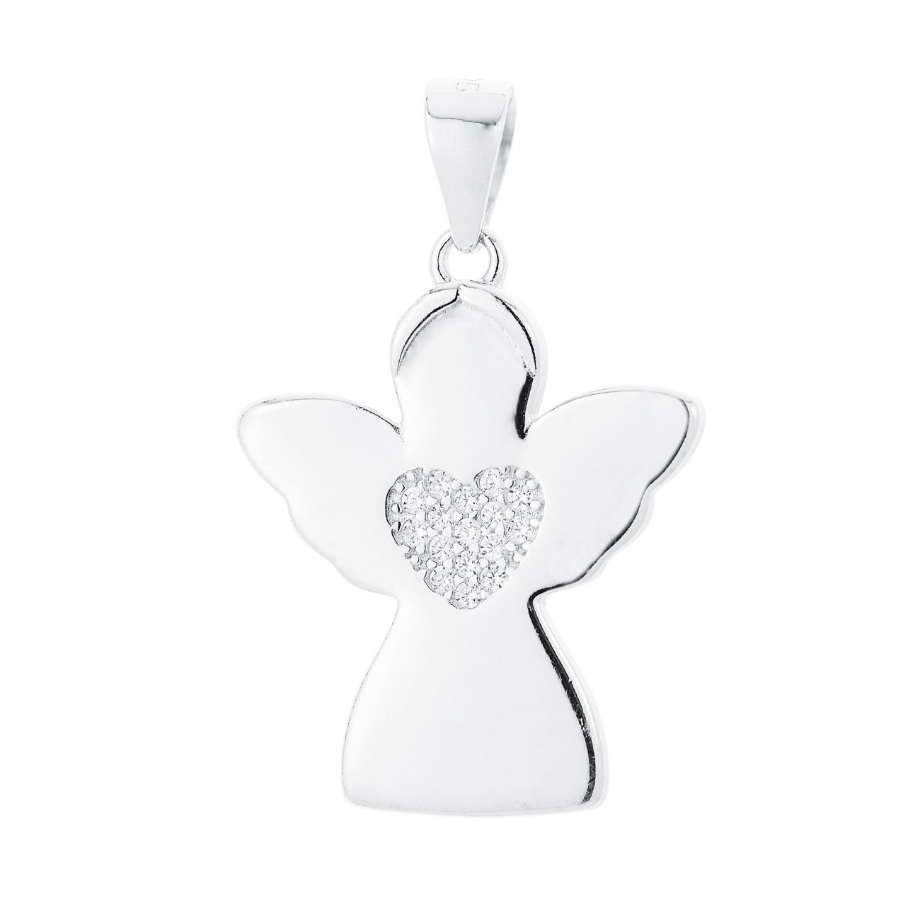 NUBIS Stříbrný přívěsek andělíček se srdíčkem - NB-4190