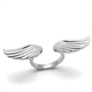 Ocelový prsten andělská křídla