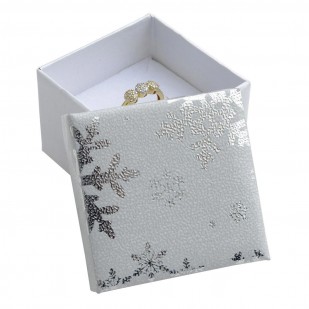 Vánoční dárková krabička na prsten nebo náušnice - bílá