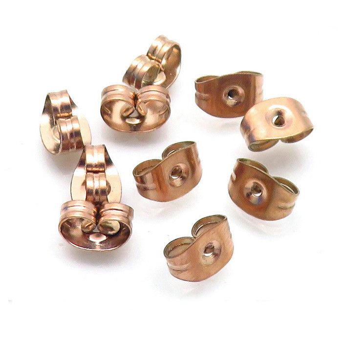 S4U Náušnicový puzetový uzávěr ocelový 4,5 x 6 mm - 1 kus - OK1016-RD
