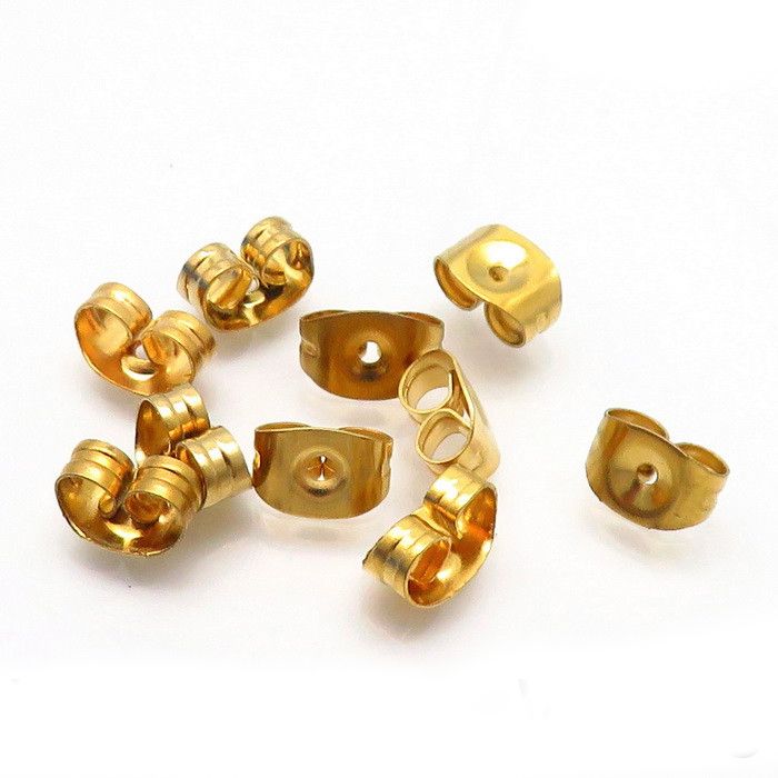 Levně S4U Náušnicový puzetový uzávěr ocelový 4,5 x 6 mm - 1 kus - OK1016-GD