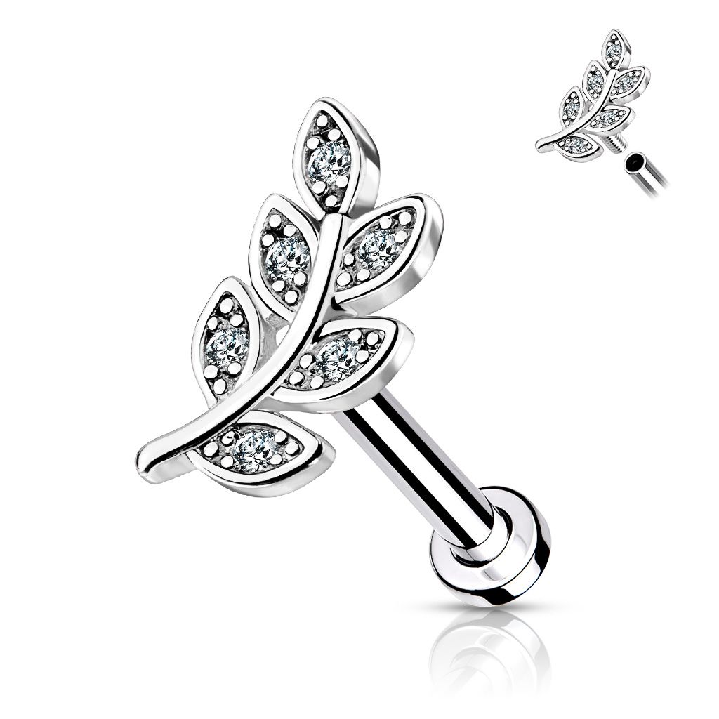 Levně Piercing do brady - větvička (1,2 x 6 mm) - LB1090C-1206