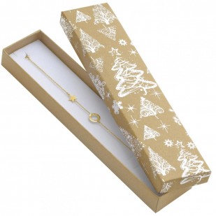 Vánoční dárková krabička na náramek - stříbrný motiv