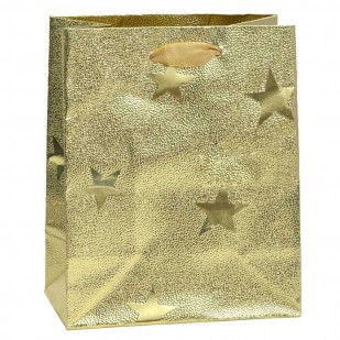 Dárková taška zlatá s hvězdičkami