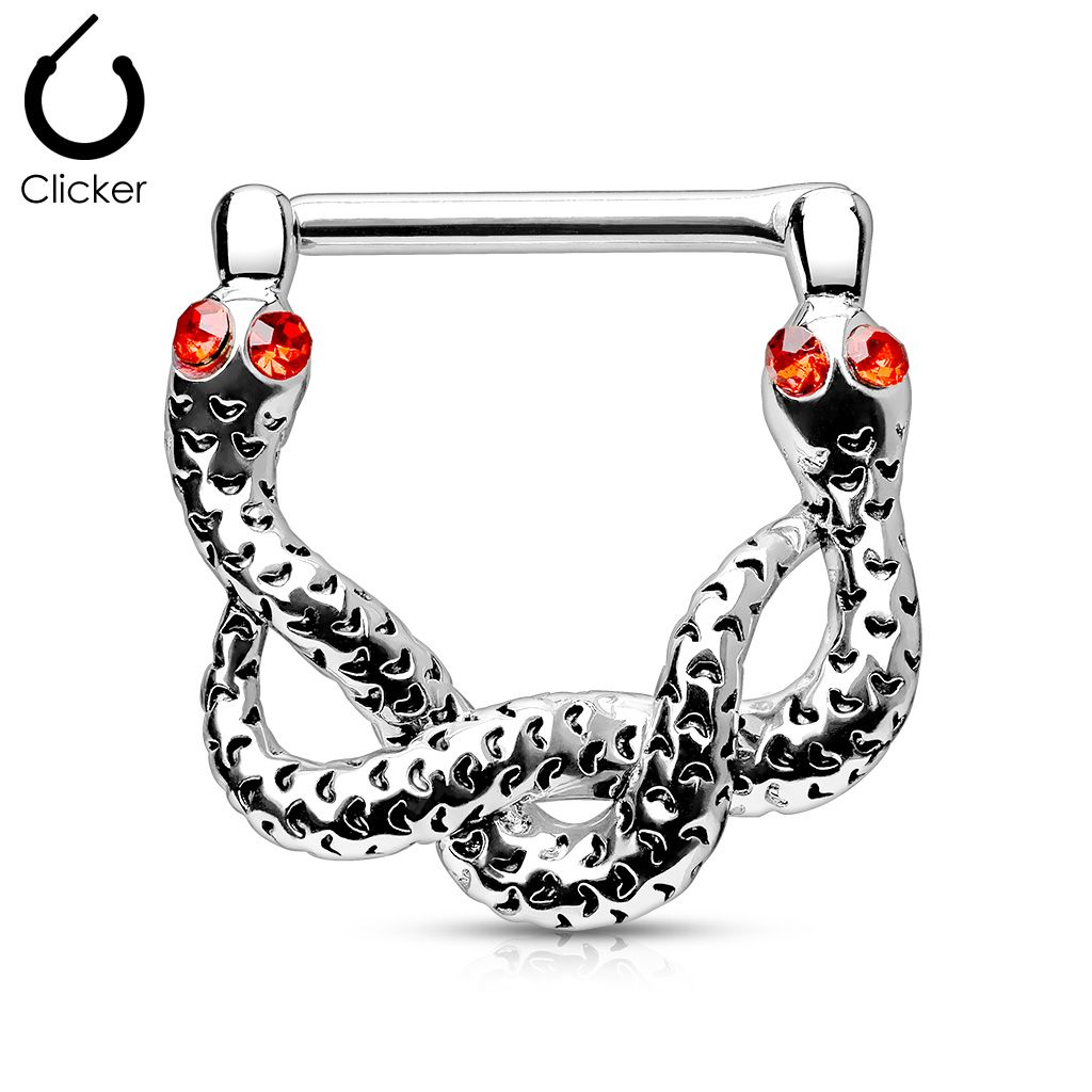 Levně Ozdobný piercing do bradavky had