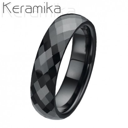 Keramický prsten černý, šíře 6 mm (73)