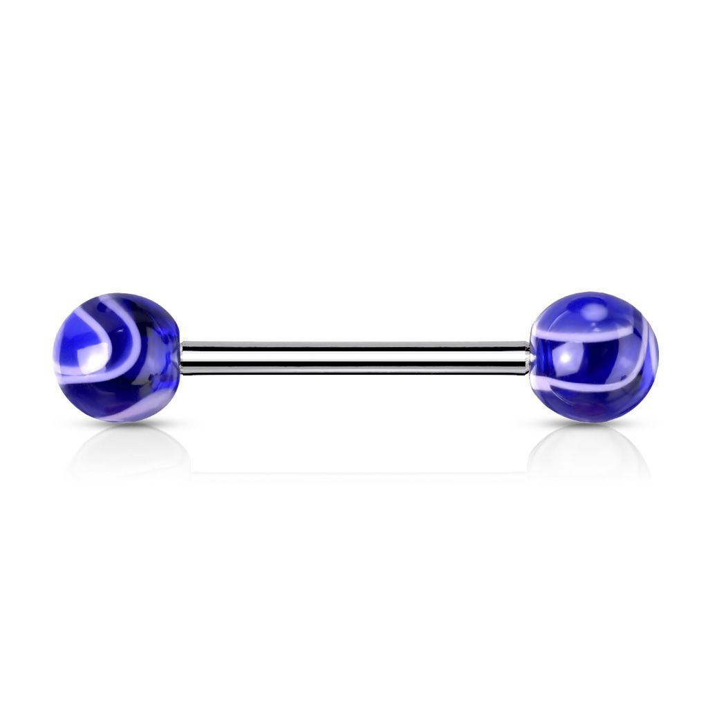Levně Piercing do jazyka akrylát (modrá) - PJ01096-B