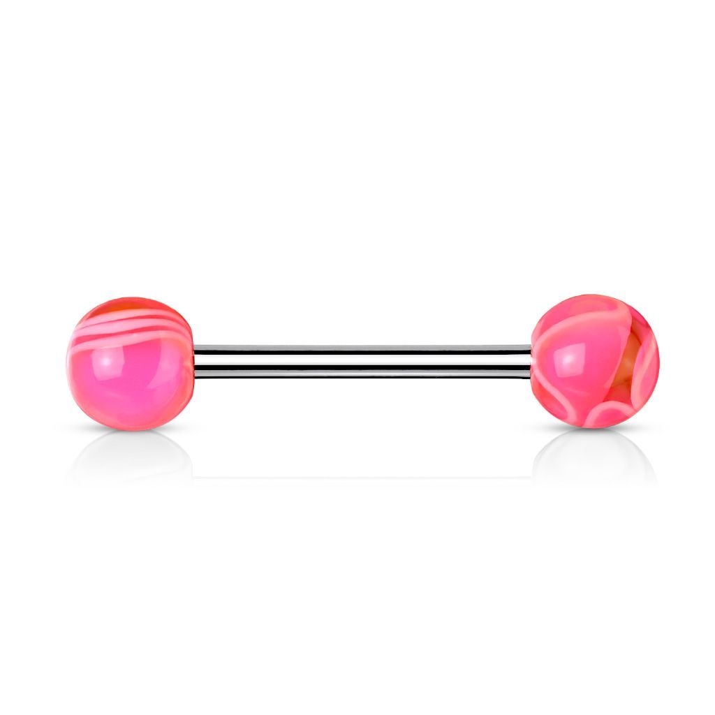Levně Piercing do jazyka akrylát (růžová) - PJ01096-P