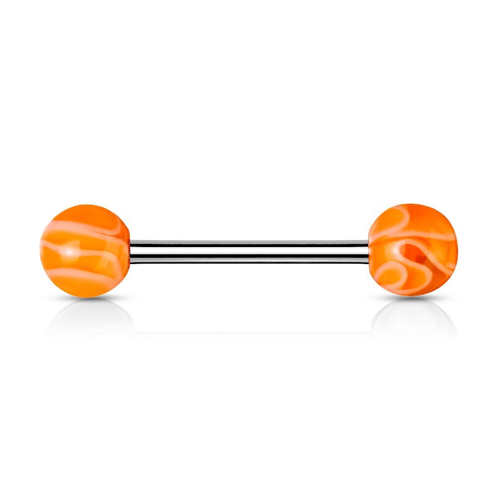 Levně Piercing do jazyka akrylát (oranžová) - PJ01096-O