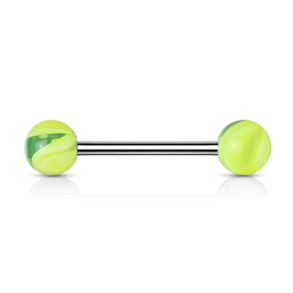 Levně Piercing do jazyka akrylát (svítivě zelená) - PJ01096-G