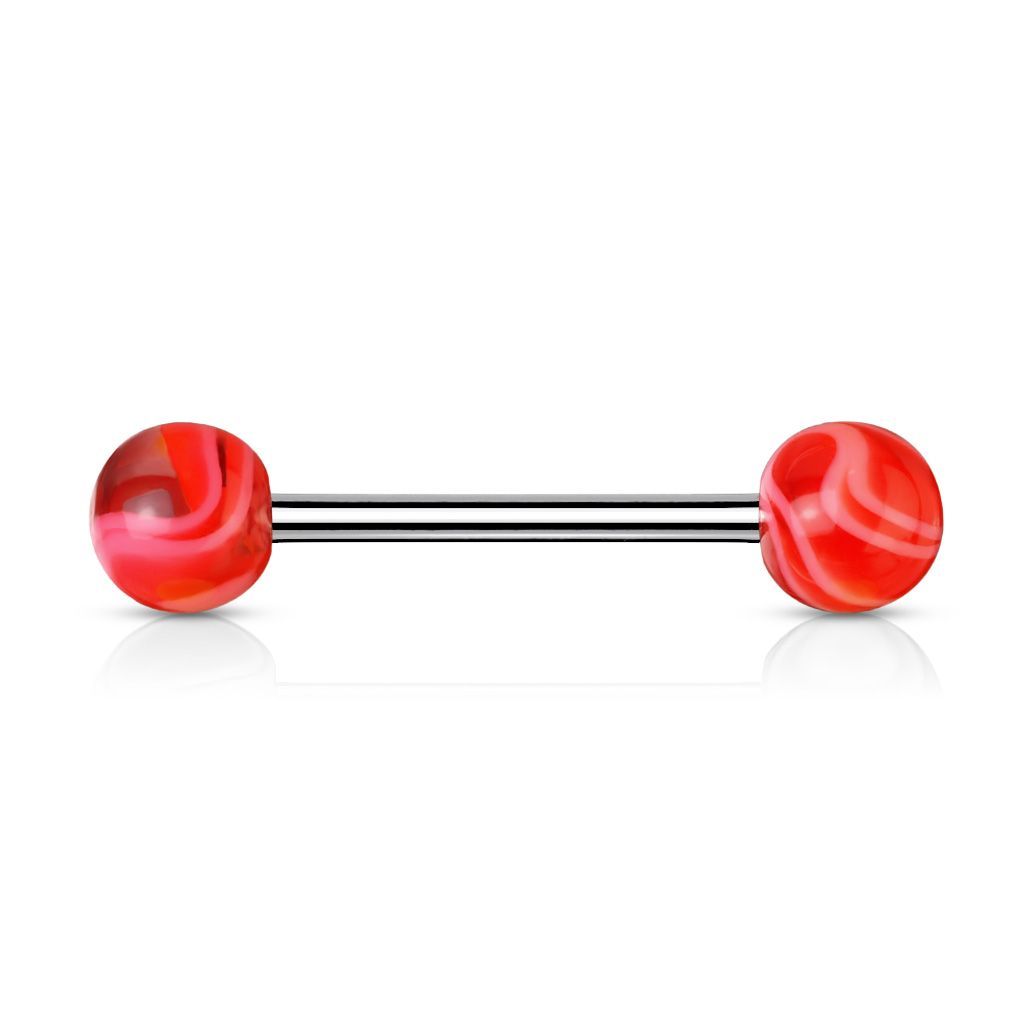 Levně Piercing do jazyka akrylát (červená) - PJ01096-R