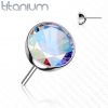 Kamínek k PUSH IN piercing do nosu TITAN, AB zirkon (3 mm)