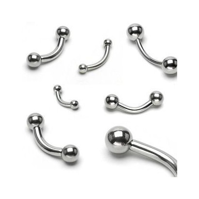 Piercing do obočí - kuličky, tl. tyčky 1,6 mm (1,6 x 10 mm, 5 mm kuličky)