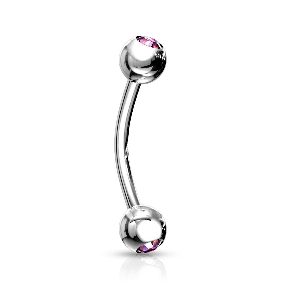 Levně Piercing do obočí 1,2 x 8 mm (růžová) - OB01004-P