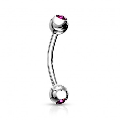 Piercing do obočí 1,2 x 8 mm (fialová)