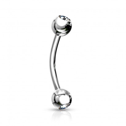 Piercing do obočí 1,2 x 8 mm (čirá)