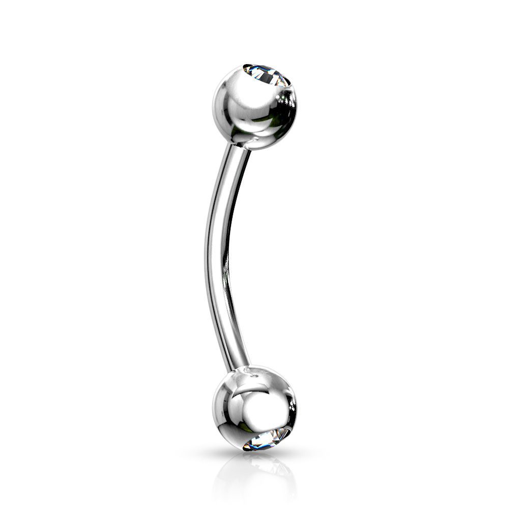 Levně Piercing do obočí 1,2 x 8 mm (čirá) - OB01004-C