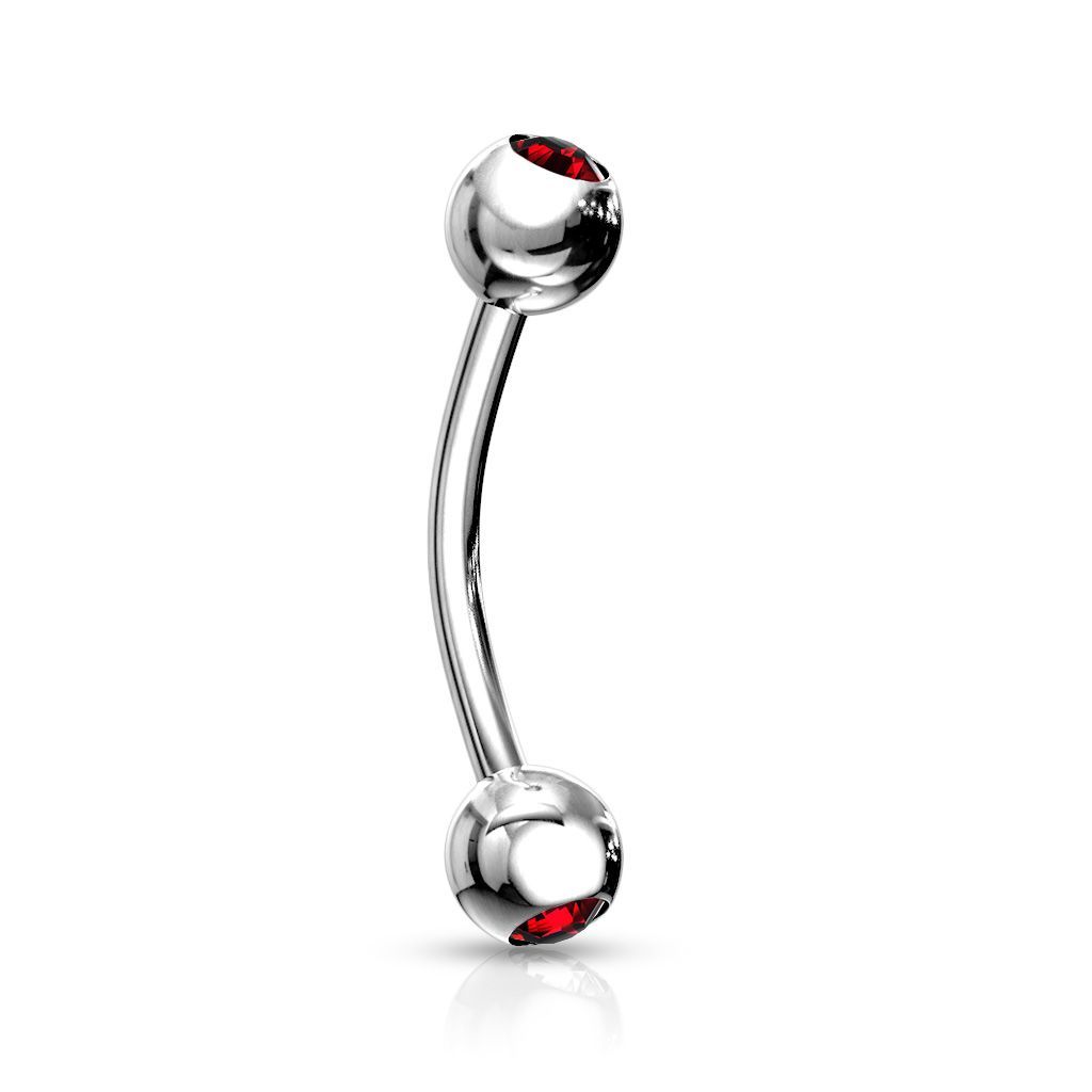 Levně Piercing do obočí 1,2 x 8 mm (červená) - OB01004-R
