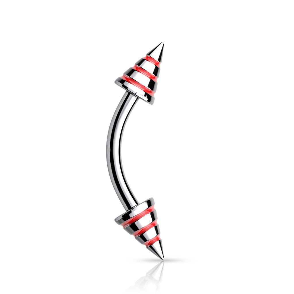 Levně Piercing do obočí (červená) - OB01129-R