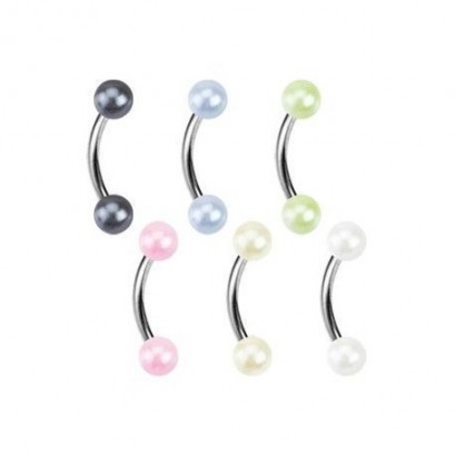 Piercing do obočí - perličky (zelená)