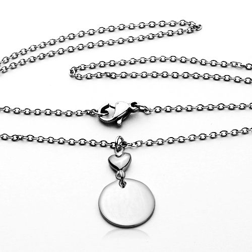 S4U Ocelový náhrdelník s kruhovou destičkou - OPD0004