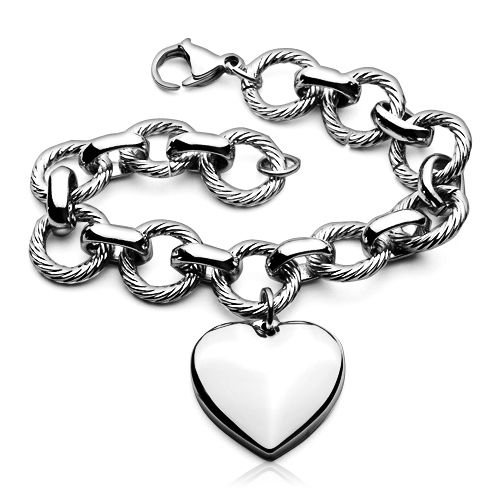Dámský ocelový náramek - srdíčko - OPA1052.0