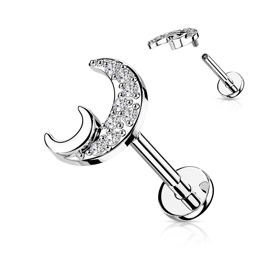 Levně S4U Piercing do brady - měsíček (1,2 x 6 mm) - LB1104ST-1206