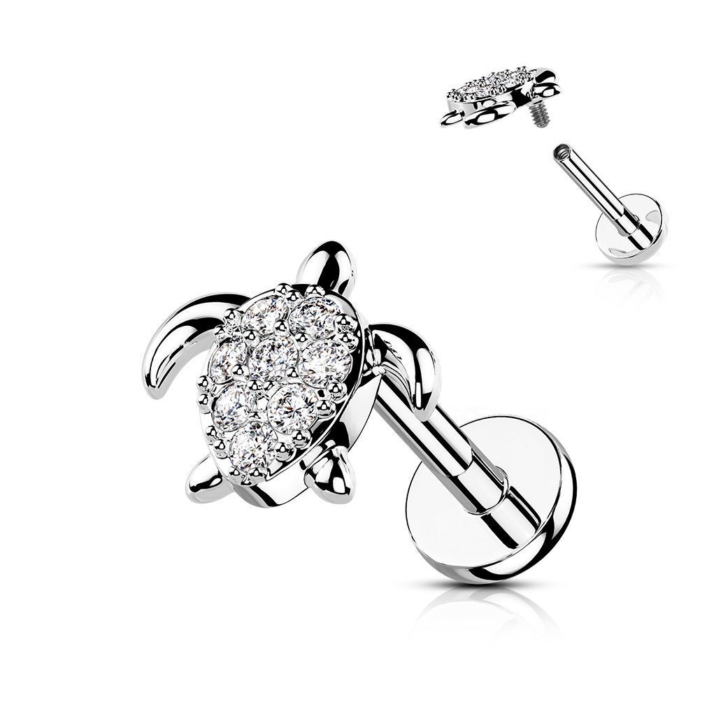 Levně Piercing do brady - želvička (1,2 x 8 mm) - LB1103ST-1208