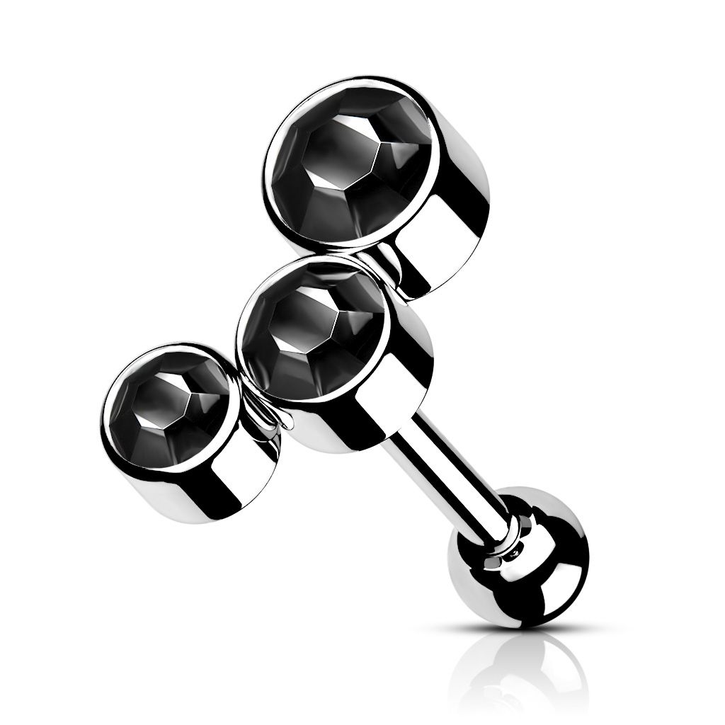 Levně Cartilage / helix / tragus piercing (černá) - CP1081-K