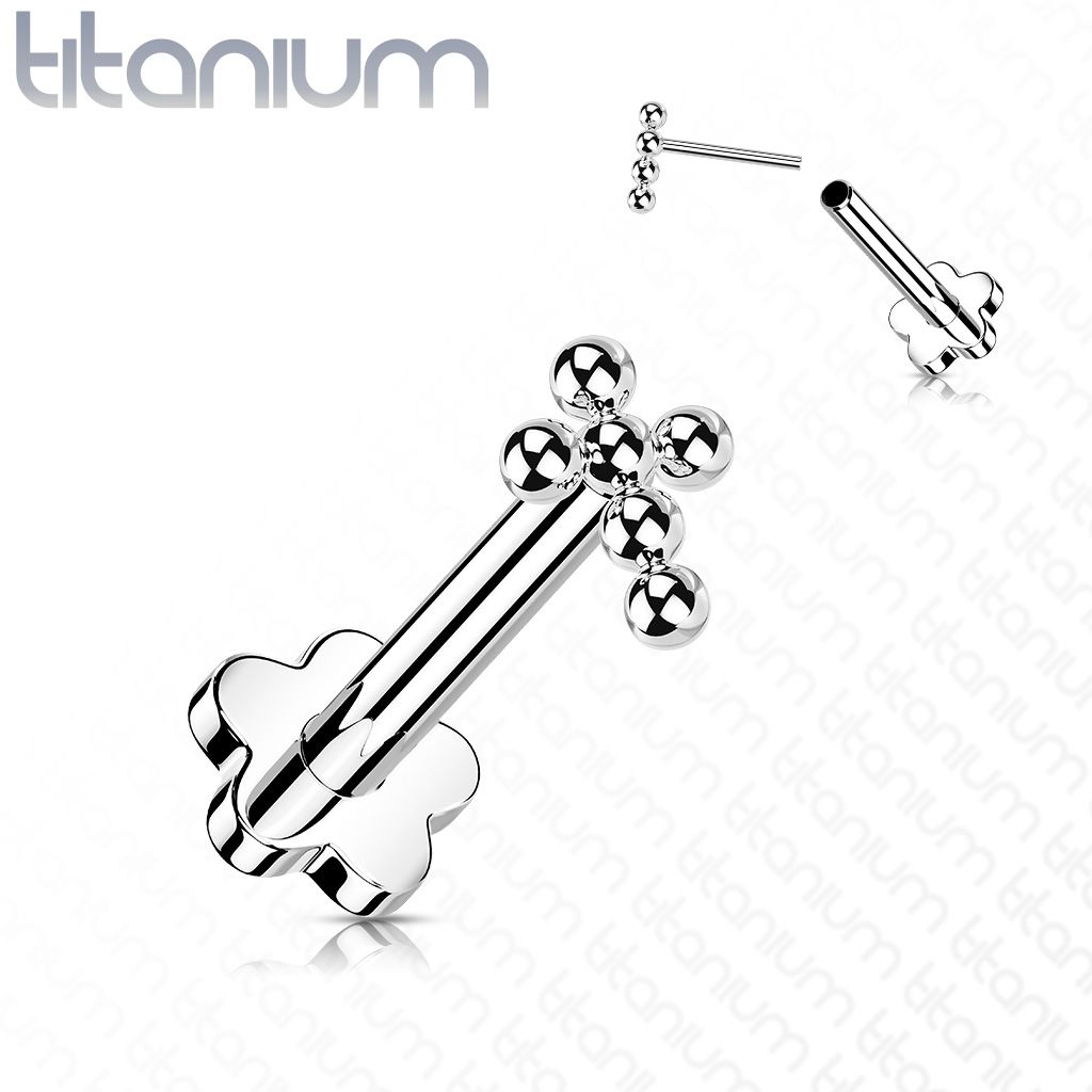 Levně PUSH IN piercing do brady / ucha TITAN (1,2 x 8 mm) - TIT1174-1208