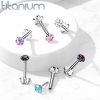 PUSH IN piercing do brady / ucha TITAN 1,2 x 8 mm (čirá)