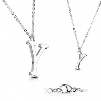 Ocelový řetízek s přívěskem iniciála Y