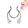 Falešný piercing do nosu - septum (duhová)