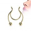 Falešný piercing do nosu - septum (duhová)