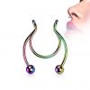 Falešný piercing do nosu - septum (duhová)