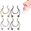 Falešný piercing do nosu - septum (zlatá)