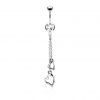 Piercing do pupíku - srdíčka (čirá)