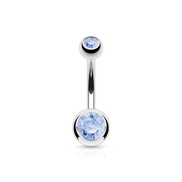 Piercing do pupíku - banánek malý (světle modrá) - BS1005-LB