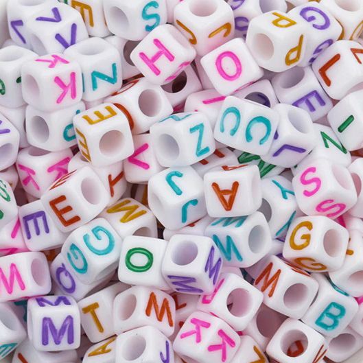 S4U Plastový korálek kostka - písmeno - PK206