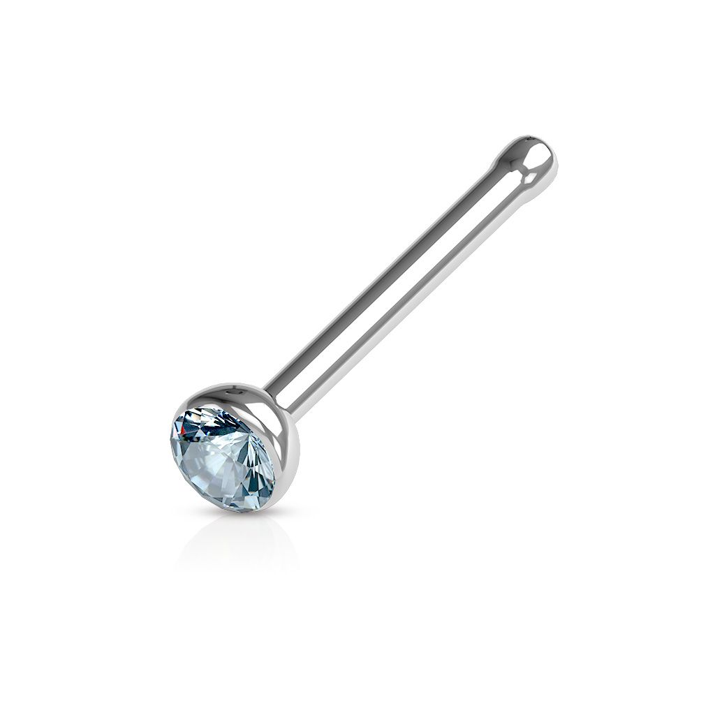Levně Piercing do nosu - kamínek (světle modrá) - N01058LB