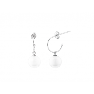 Stříbrné náušnice kroužky s perlami