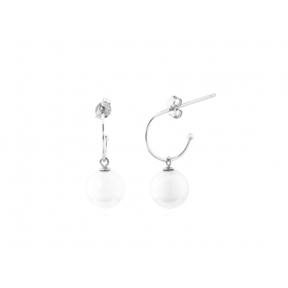 Stříbrné náušnice kroužky s perlami