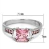 Ocelový prsten s růžovými kameny (52)