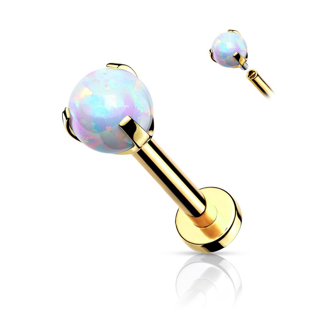 Levně Labreta s opálem, tyčka 1,2 x 8 mm (gold)