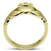 Zlacený ocelový prsten Claddagh (52)