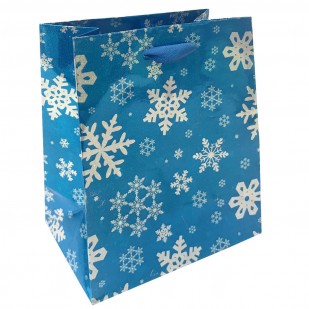 Vánoční dárková taška - modrá