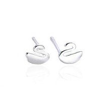 NUBIS Minimalistické stříbrné náušnice labutě - NB-3556