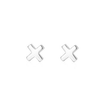 Levně NUBIS Minimalistické stříbrné náušnice X - NB-3551