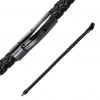 Kožený náramek proplétaný černý black, délka 21,5 cm
