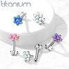 PUSH IN piercing do brady / ucha TITAN 1,2 x 8 mm (bílá)